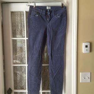 J Crew blue toothpick corduroy pants.  Size 29T